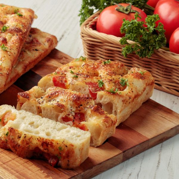 Sun-Dried Tomato Mozzarella Sourdough Focaccia