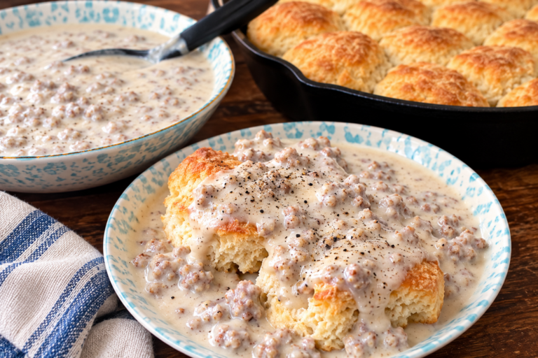 Old-Fashioned Sausage Gravy & Biscuits