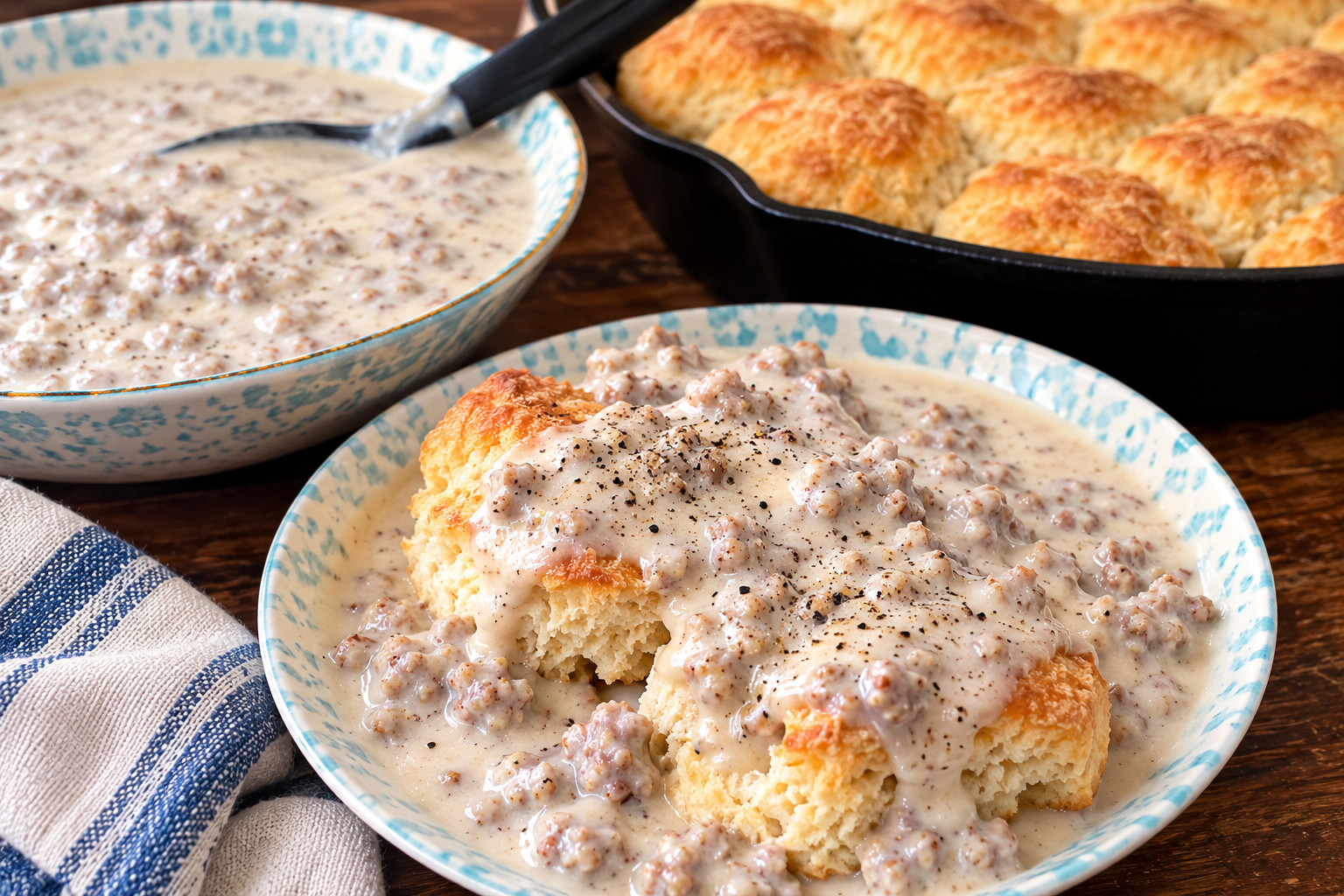 Old-Fashioned Sausage Gravy & Biscuits